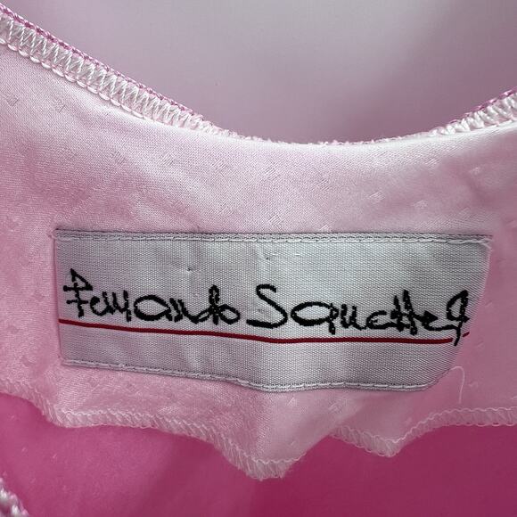 Rare Vintage 1990's Fernando Squette Sanchez Pink Silky y2k Slip Dress Small - Picture 3 of 6